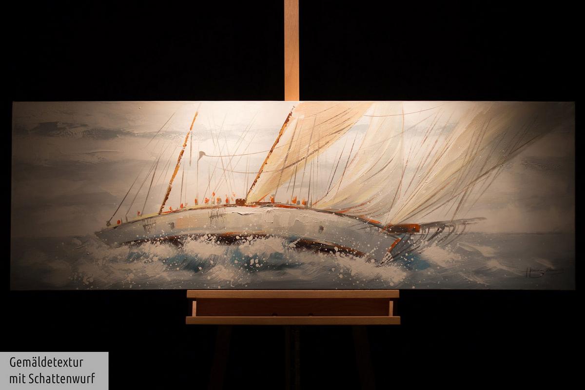 ÖLGEMÄLDE 150/50 cm - Weiß, Holz/Textil (150/50cm) - KUNSTLOFT