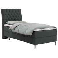 BOXBETT MILEN 90/200 Dunkelgrau Struktur - H3 - Links Seite - Dunkelgrau, Holz/Textil (90/200cm) - MKS