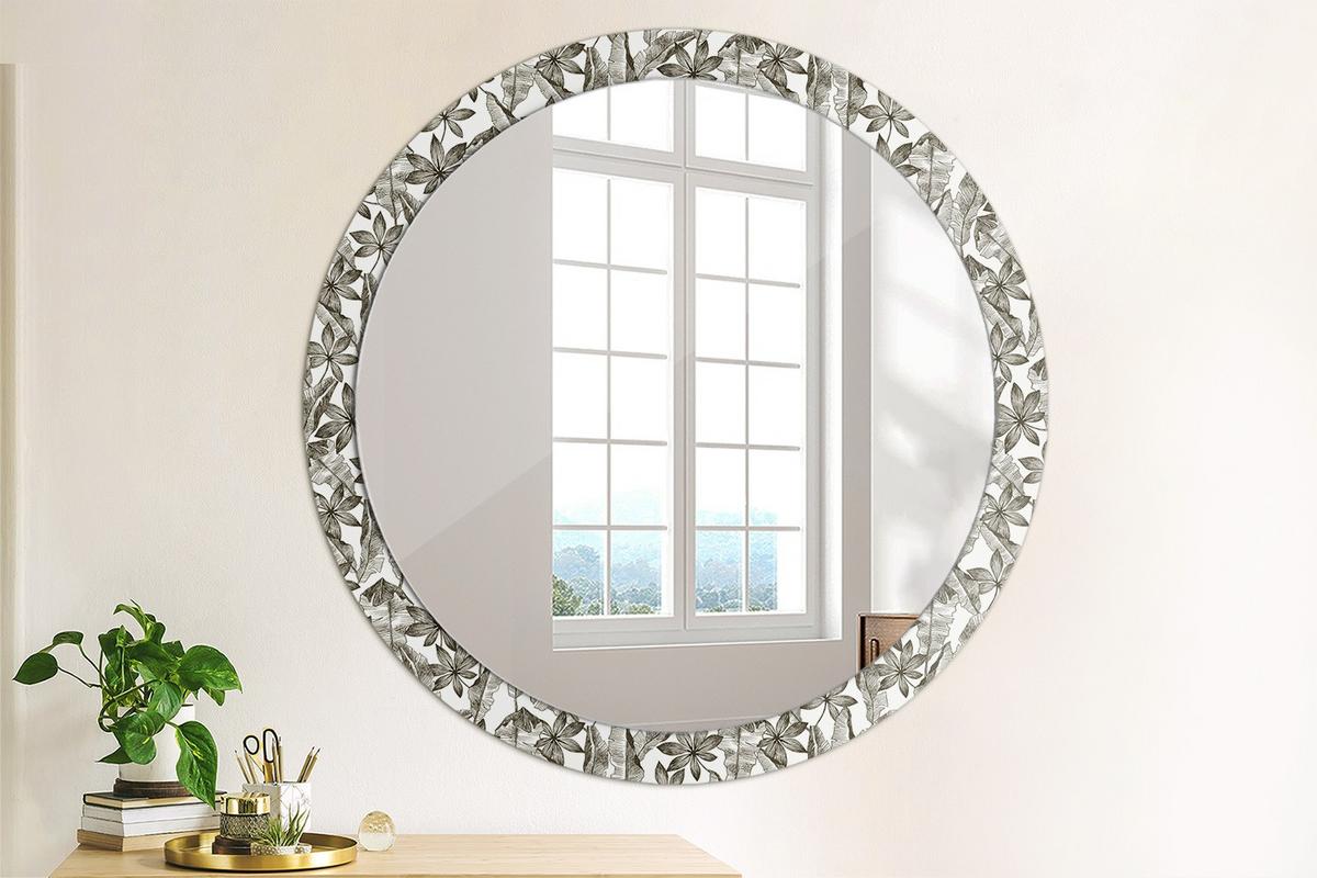 SPIEGEL Rund Ø 100 cm mit Aufdruck - Schwarz, Glas (100/100/0.4cm) - Wallfluent