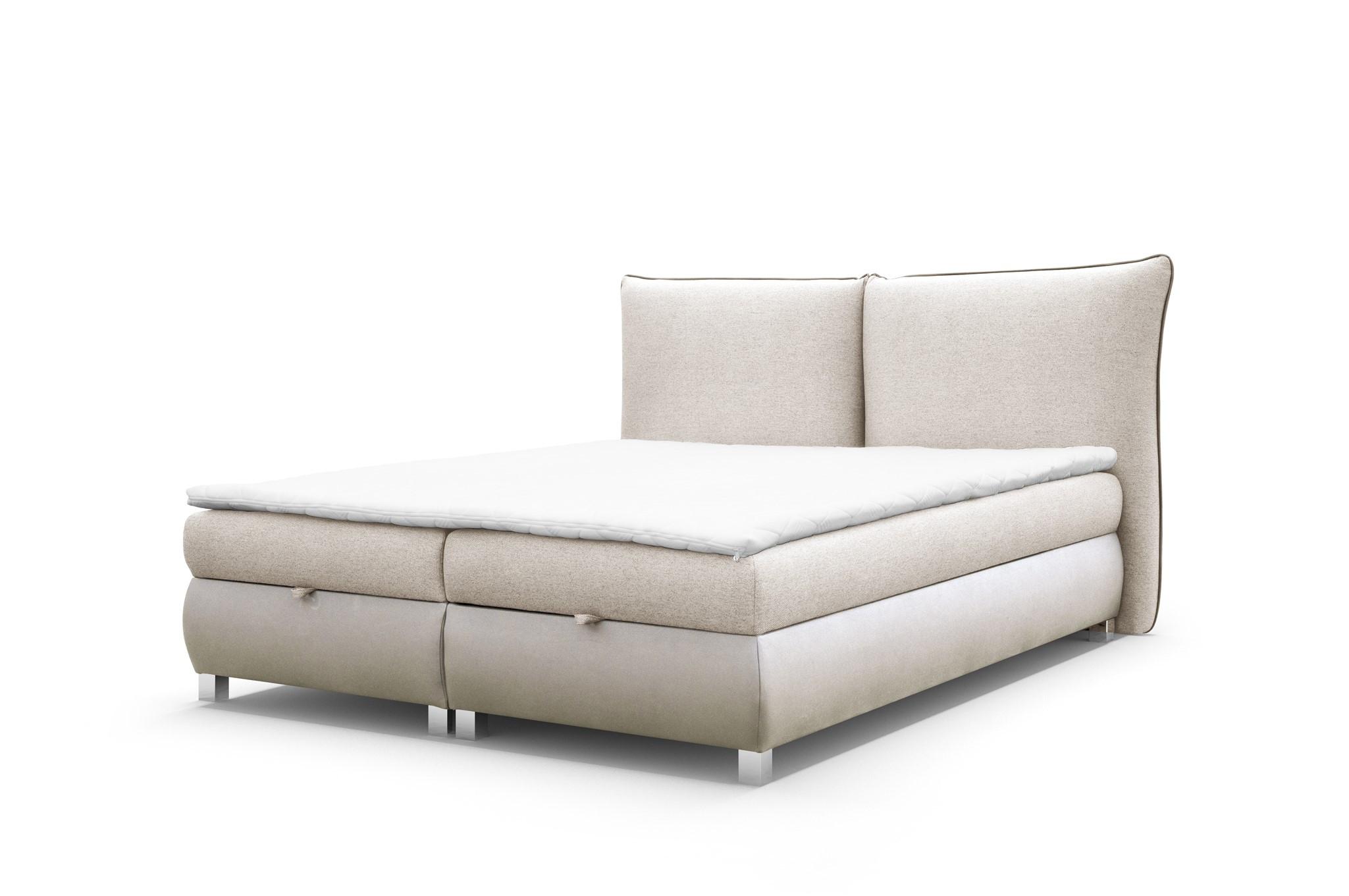 BOXBETT Valentin In Neve - Beige, Holzwerkstoff/Textil (120/200cm) - Fun Möbel