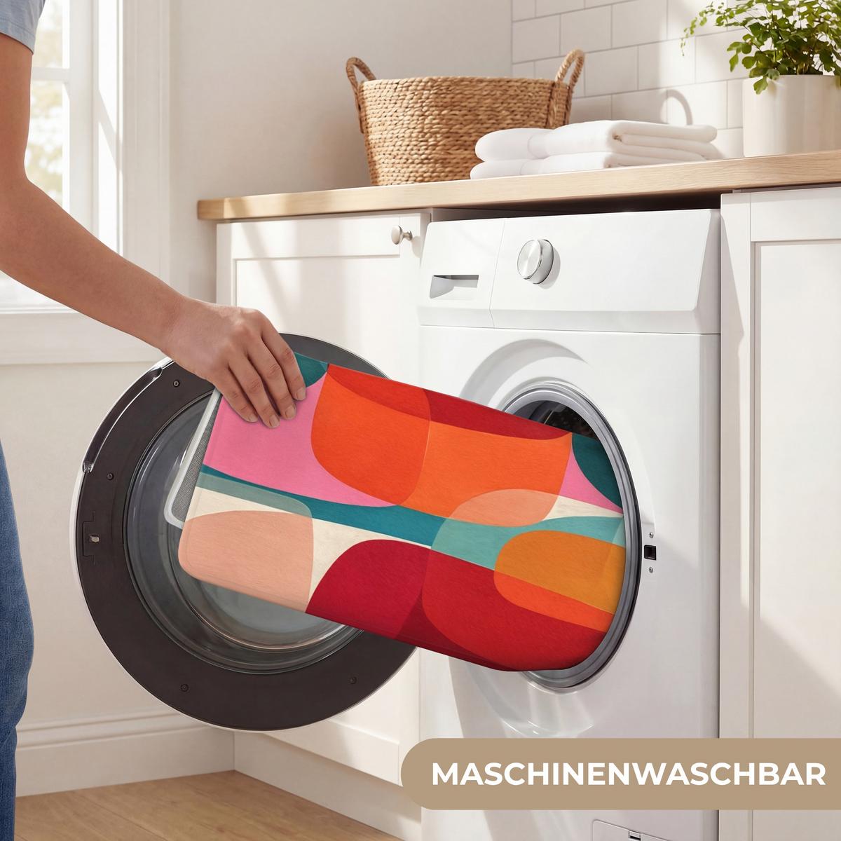 BADEMATTE Formen - Bunt - Abstrakt - Flugzeuge 60x90 cm - Multicolor, Textil (60/90cm) - OnlyWow