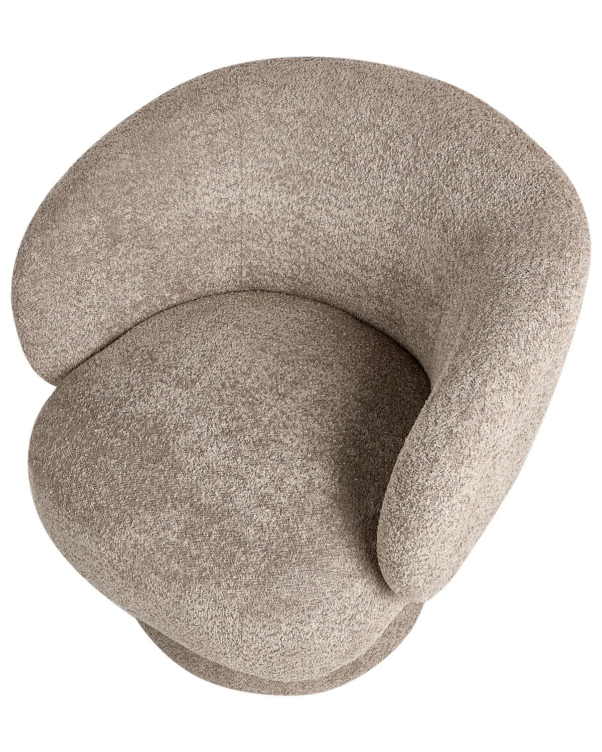 DREHSESSEL Bouclé Beige Lieksa - Beige, Textil (77/77/64cm) - Beliani