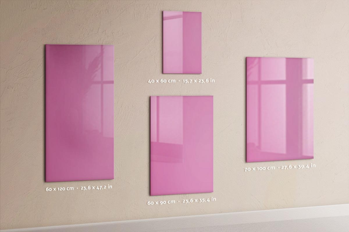 MAGNETTAFEL 60x90 Rosa schwarzer Marker - Pink, Glas (60/0.4/90cm) - TULUP