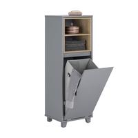 WÄSCHESCHRANK Dunkelgrau - Grau, Holzwerkstoff (35/105/30cm) - SoBuy