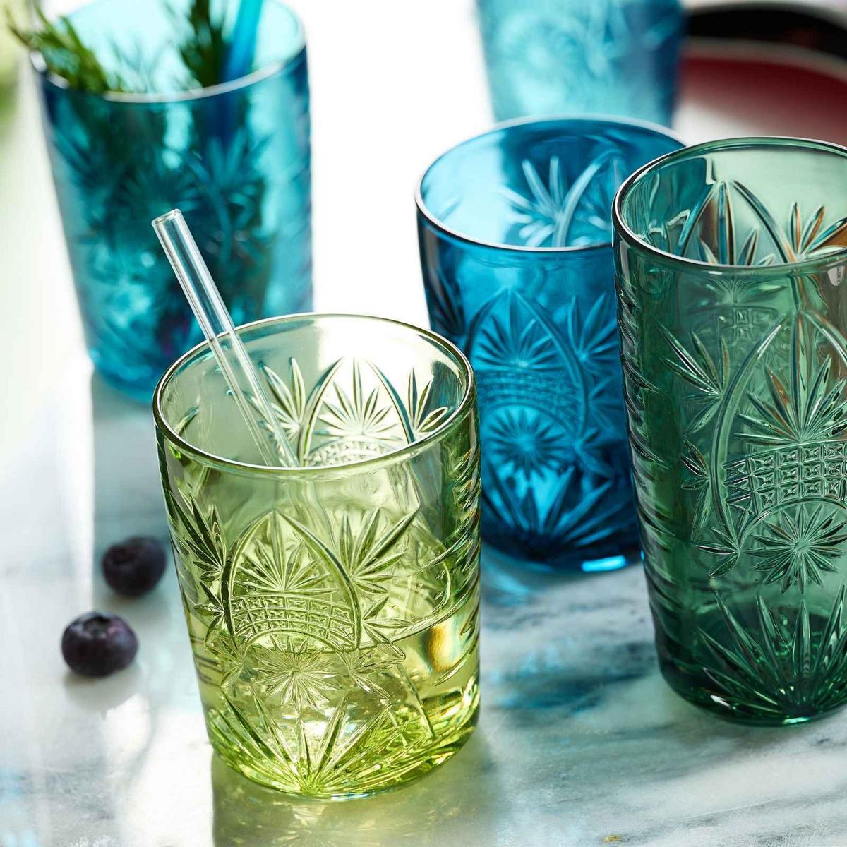 BARGLÄSER-SET Bari blau-grün 24-tlg. - Blau/Grün, Glas (0.001L) - Ritzenhoff Breker