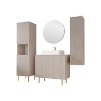 BADMÖBEL-SET Nubia V - Kaschmir/Goldfarben, Holzwerkstoff/Metall (87/79/45cm) - MIRJAN24
