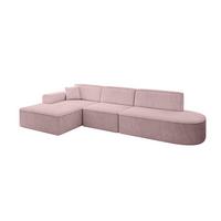 ECKSOFA Ottomane Links IREA-L2-v3 - 327x165x77 cm Rosa - Rosa, Holzwerkstoff/Textil (327/165cm) - ALTDECOR