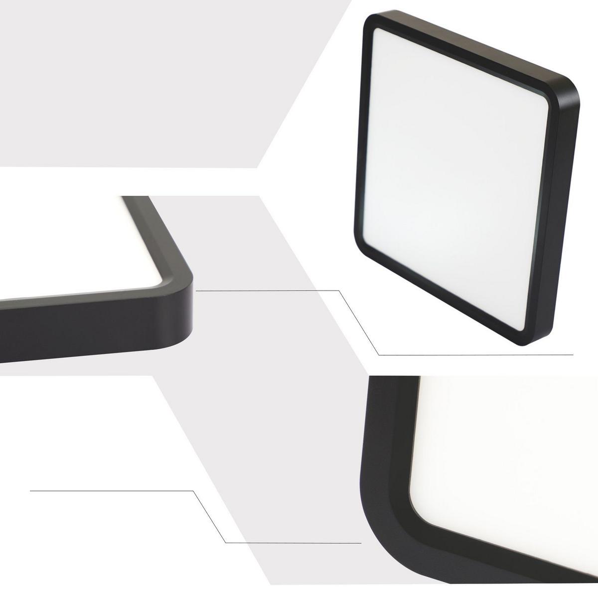 LED-DECKENLEUCHTE Energie 23/23/2 cm - Schwarz, Kunststoff (23/23/2cm) - Nettlife