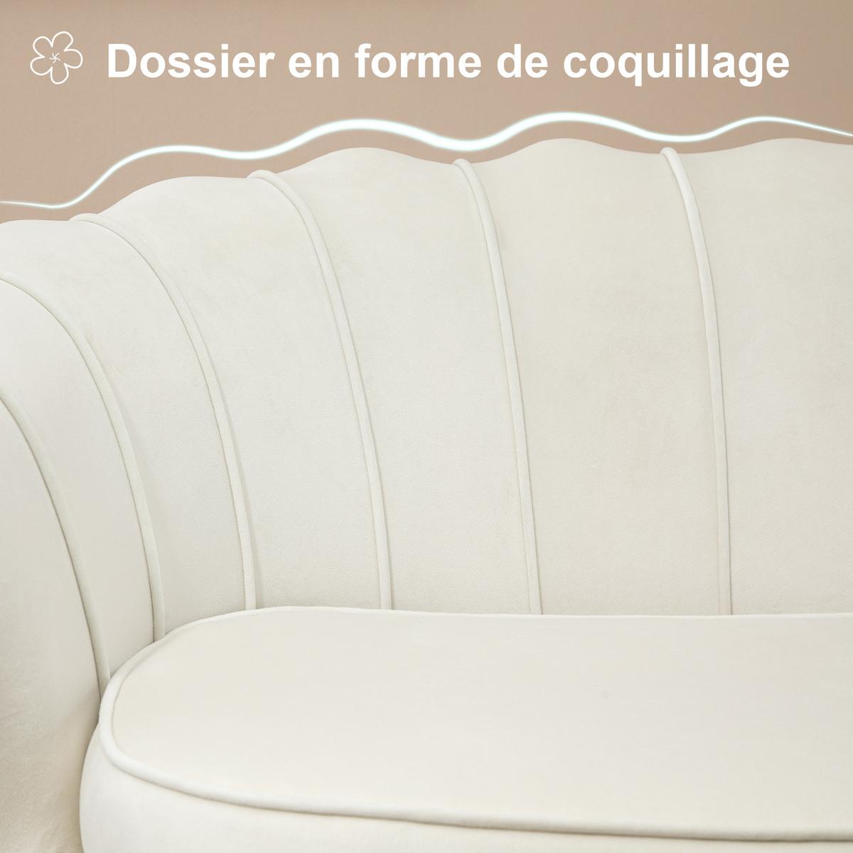 SOFA Wyndrin 130/77/77cm - Creme, Kunststoff (77/77/130cm) - ZMH