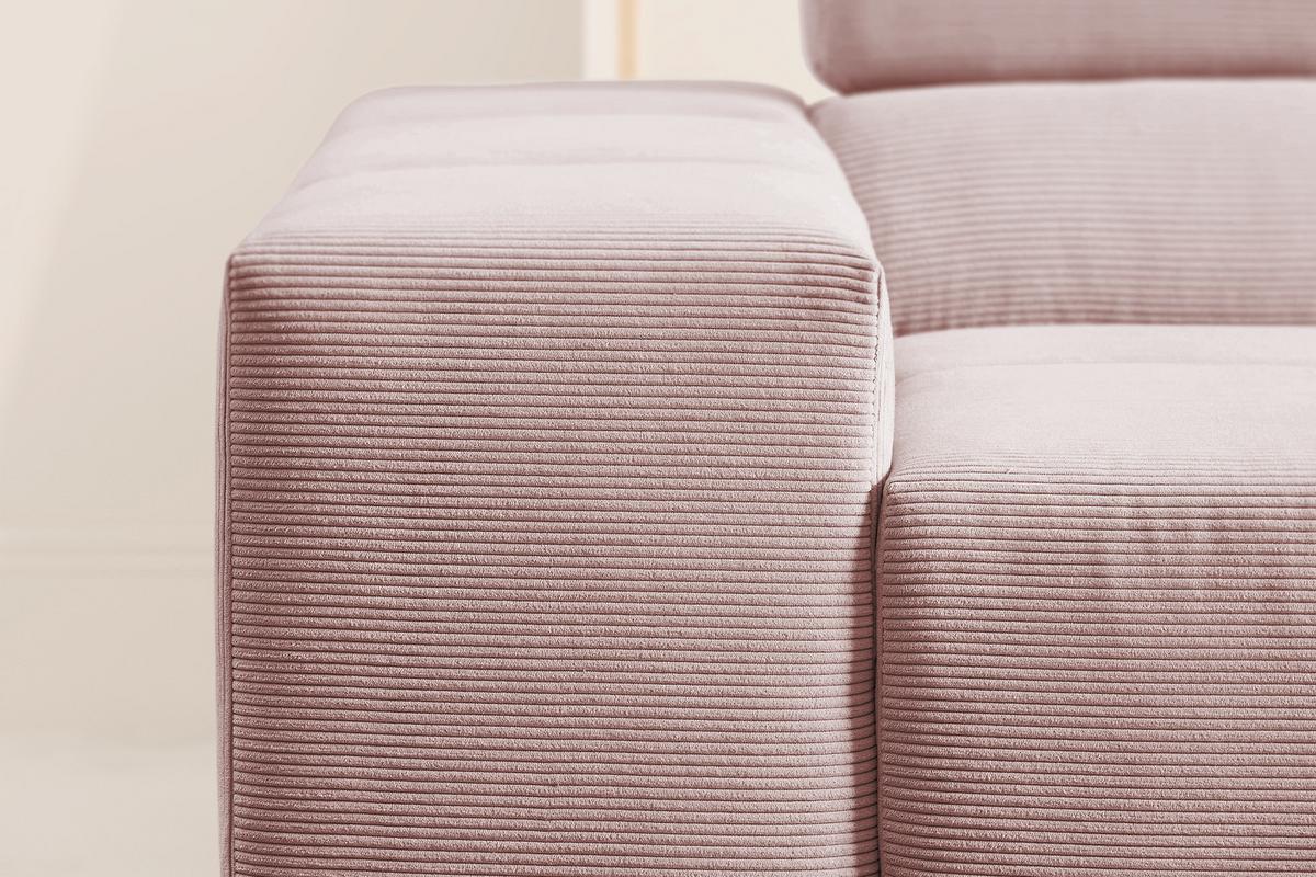 ECKSOFA MIT MOTORISCHEM SITZVORZUG NEVADA Pink Cord Relaxfunktion - Schwarz/Rosa, Kunststoff/Textil (319/215cm) - KAWOLA