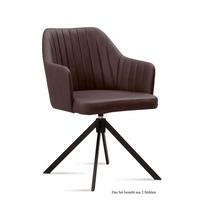 ARMLEHNSTUHL drehbar (2er-Set) Dennie 58x81x60 Schwarz/Braun - Schwarz/Braun, Kunststoff (60/81/58cm) - 58aufmkessel