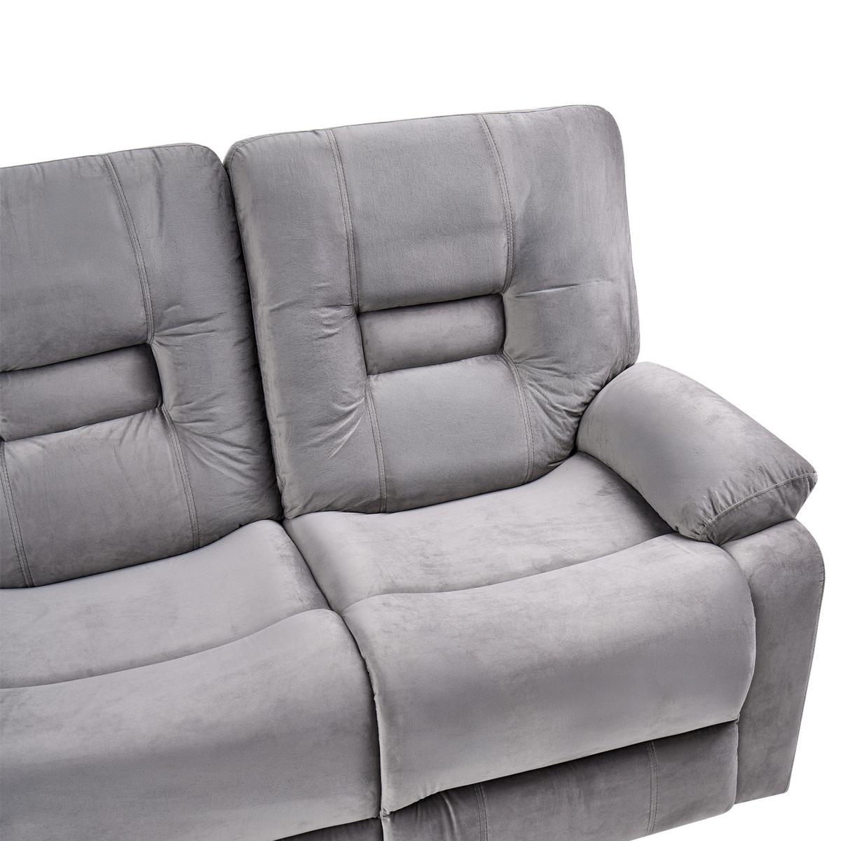 SOFA elektrisch verstellbar 2-Sitzer Samtstoff Grau Bergen - Dunkelgrau, Textil (149/101/72cm) - Beliani