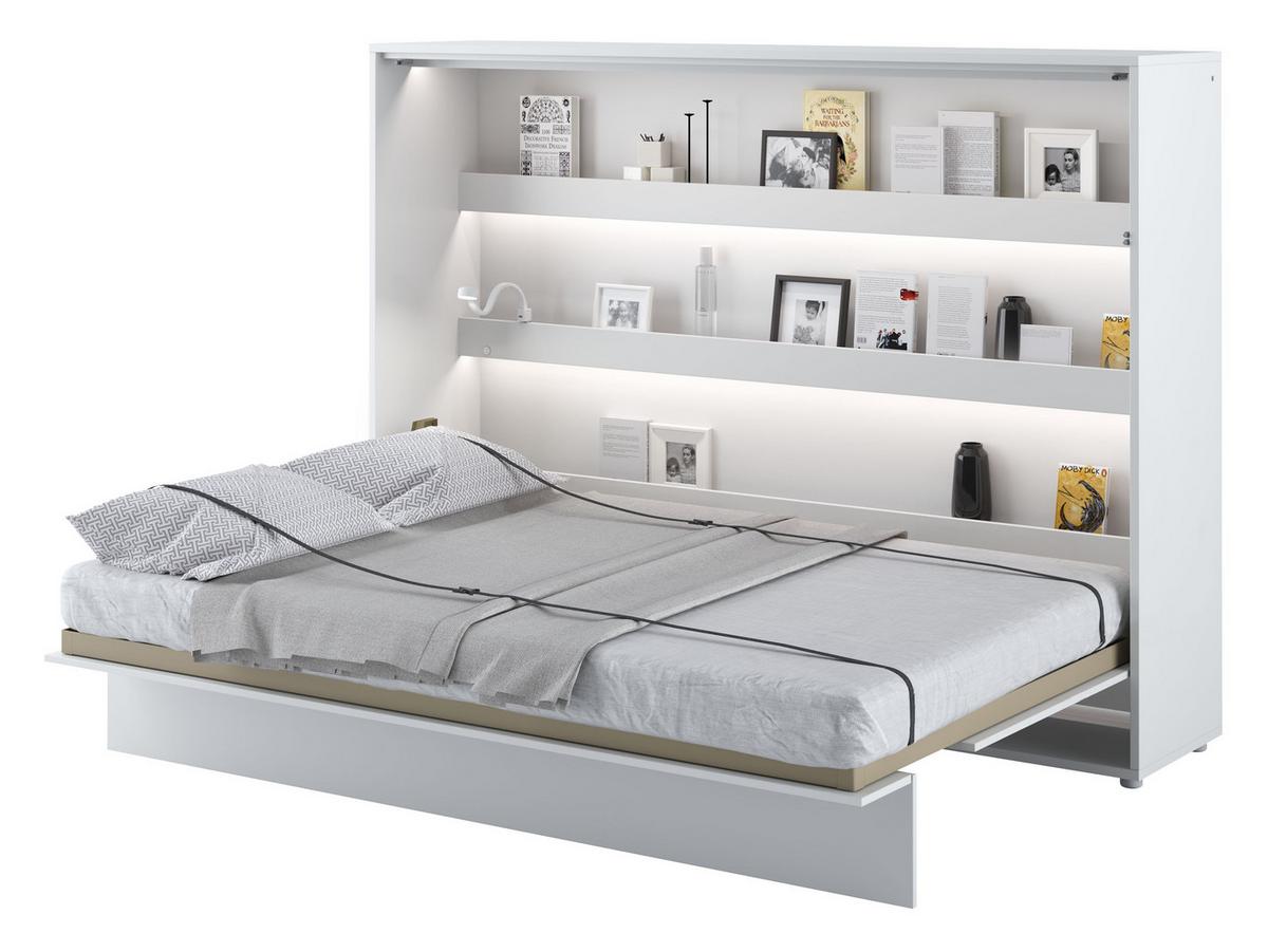 SCHRANKBETT Bed-Concept BC-04 140x200 mit LED-Lampe - Weiß/Grau, Holz/Holzwerkstoff (140/200cm) - MIRJAN24