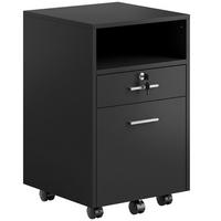 AKTENSCHRANK Spanplatte Schwarz - Schwarz, Holzwerkstoff/Metall (40/65/40cm) - Vinsetto