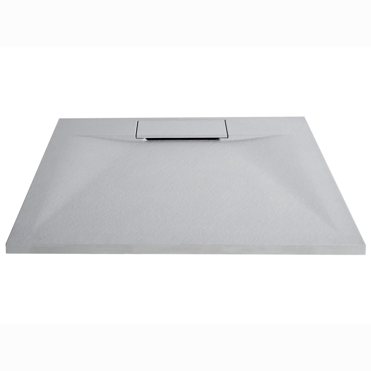 DUSCHWANNE 80/80/3 cm Grau Azzurro - Dunkelgrau/Grau, Kunststoff (80/3/80cm) - Beliani
