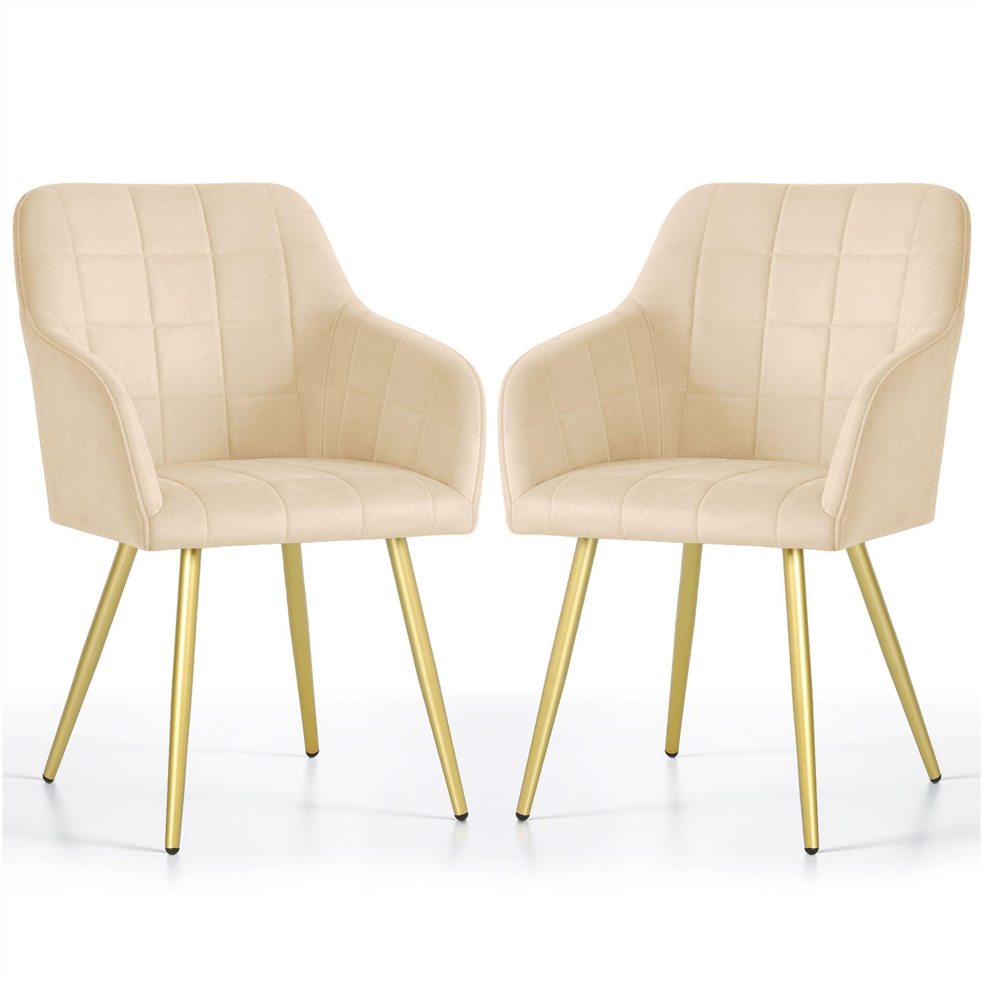 POLSTERSTUHL 2er Set, Metallbeine Beige, Gold 54/82/58 - Beige, Textil (54/82/51cm) - RAUMHIRSCH FURNITURE