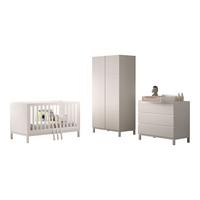 BABYZIMMER SET Keely Kiefer weiß Baby-/Juniorbett Kommode Schrank - Weiß, Holz (58/196/99cm) - 58aufmkessel