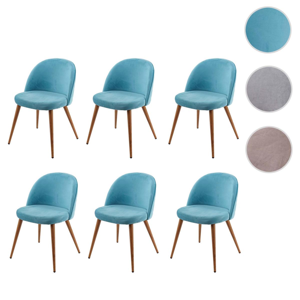 ESSZIMMERSTUHL Türkis 6er-Set - Türkis, Textil (48/77/46cm) - MCW