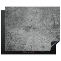 HERDABDECKPLATTE Beton - Schiefer - Grau -Betonstruktur Herdabdeckung Induktionsfeld 65x52 cm - Grau, Kunststoff (65/52/0.2cm) - MuchoWow