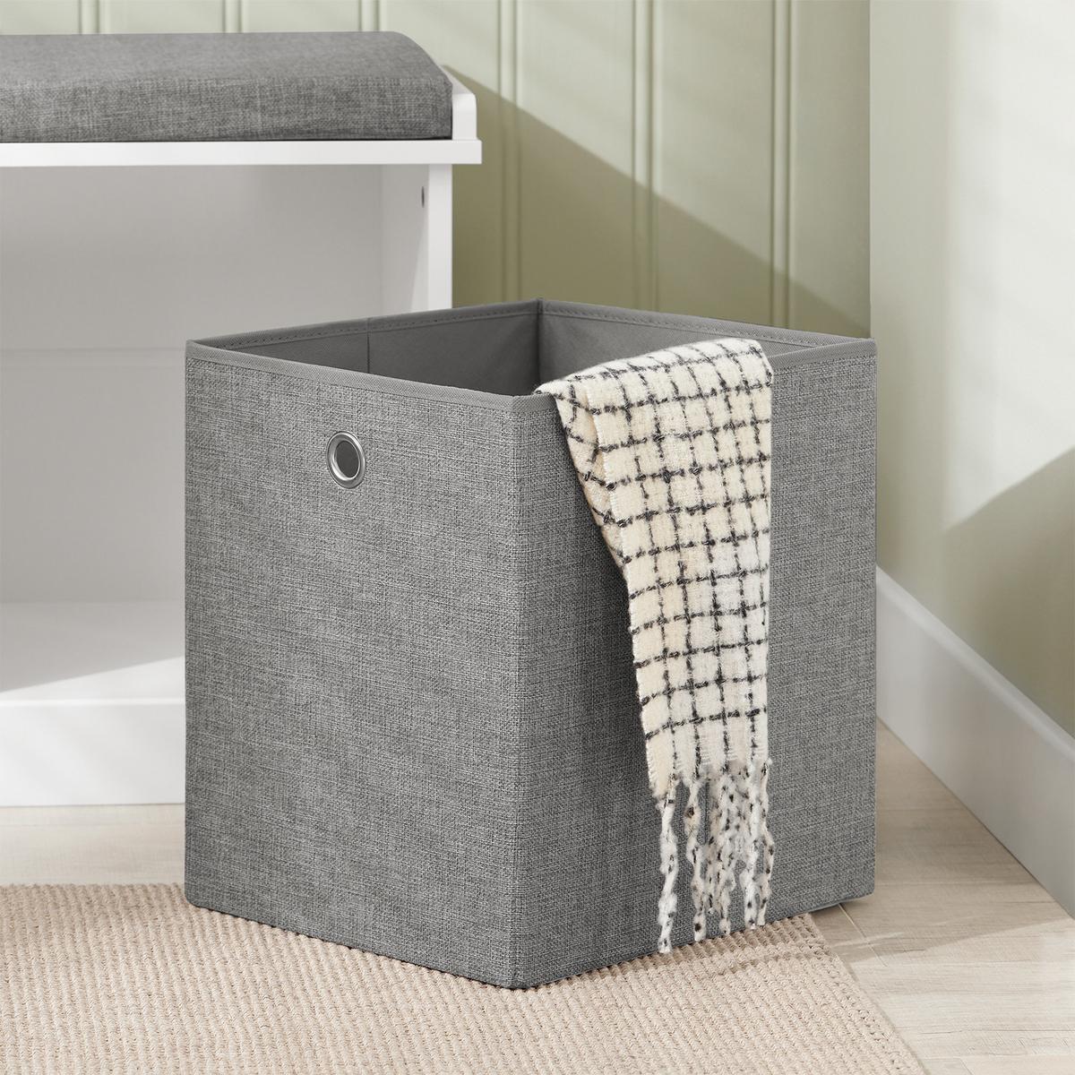 SCHUHBANK Grau - Weiß, Holzwerkstoff (100/50/35cm) - SoBuy