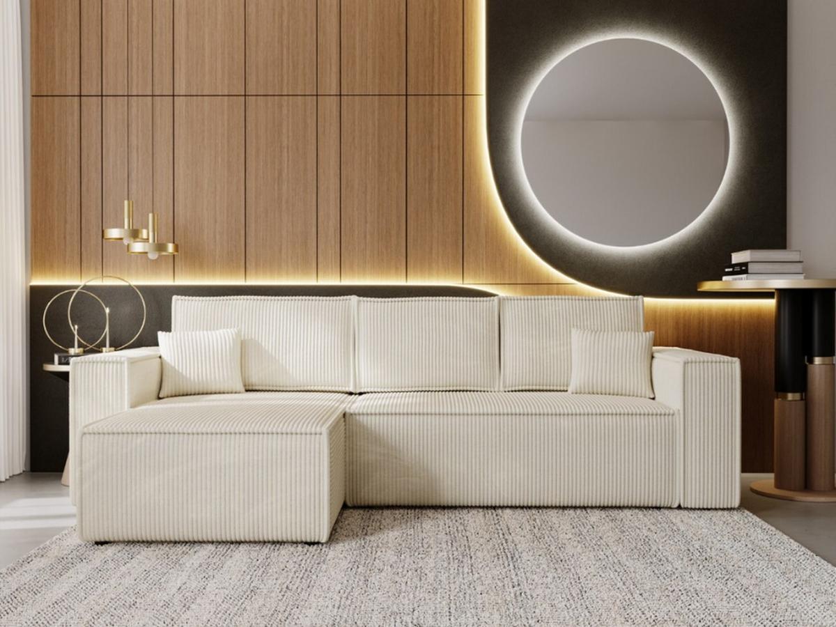 ECKSOFA Prato XL Beige - Beige/Schwarz, Holz/Kunststoff (280/170cm) - Graingold