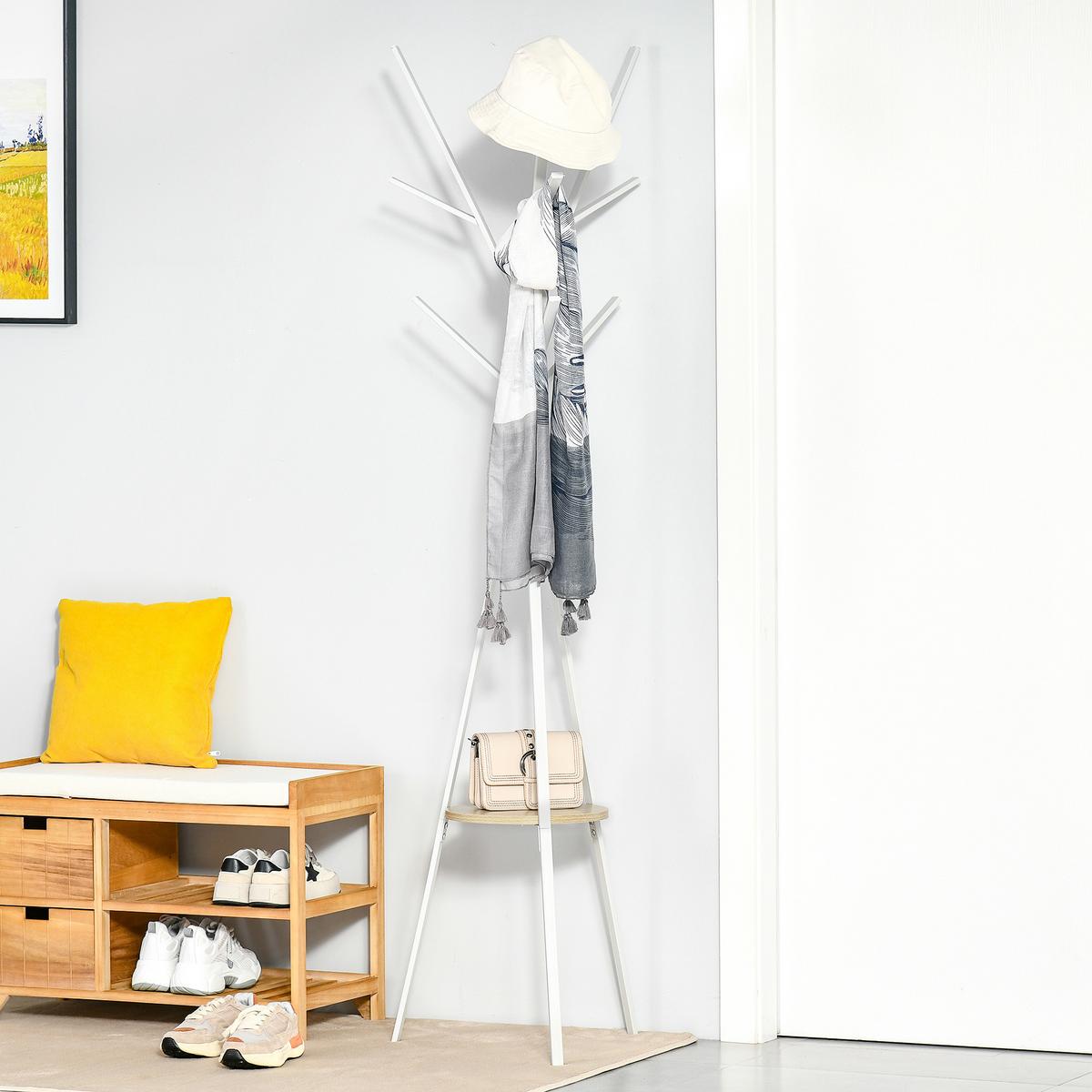 KLEIDERSTÄNDER - Weiß, Metall (45/180/45cm) - HOMCOM