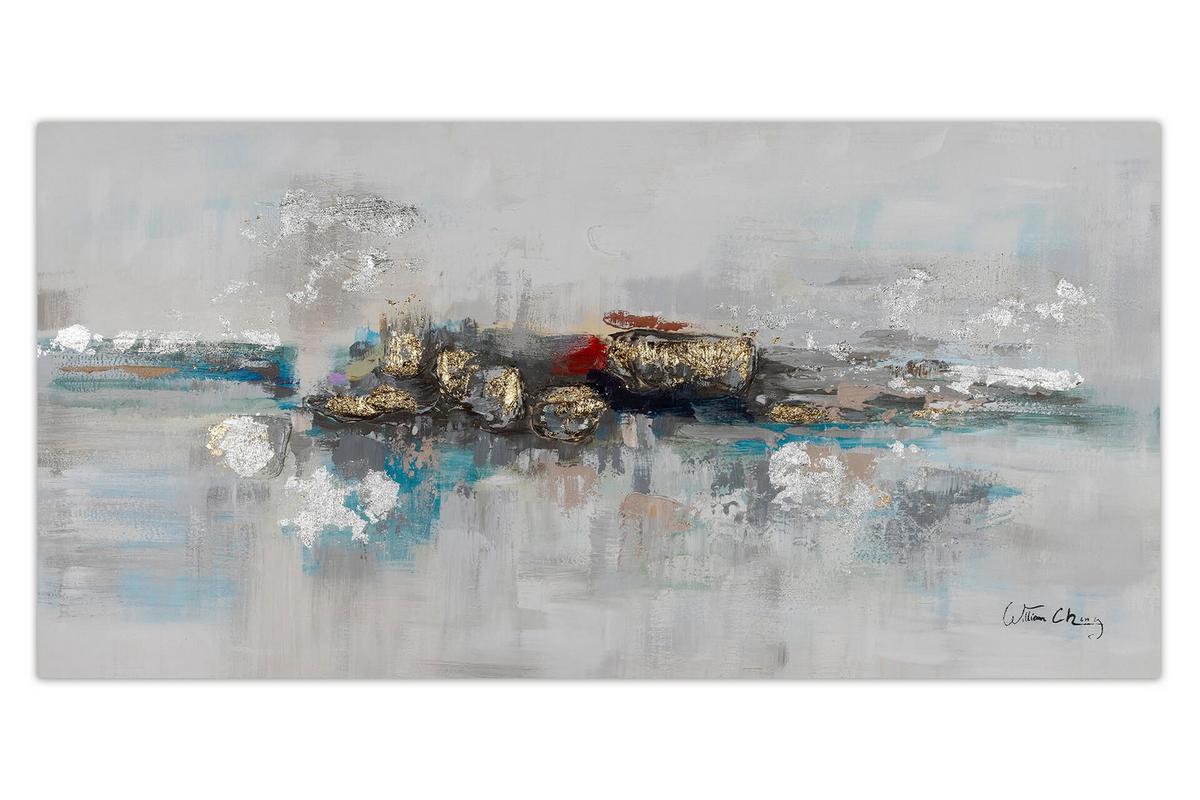 ÖLGEMÄLDE 120/60 cm - Grau, Holz/Textil (120/60cm) - KUNSTLOFT