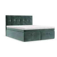 BOXBETT Arivo 180/200 cm Türkis im Kronos Stoff - Türkis/Schwarz, Holz/Holzwerkstoff (180/200cm) - AltaBeds