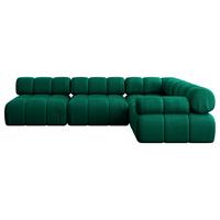 ECKSOFA modulares Sofa Mende-L2 - 285x190x70 cm Dunkelgrün Velours - Dunkelgrün, Holzwerkstoff/Textil (285/190cm) - ALTDECOR
