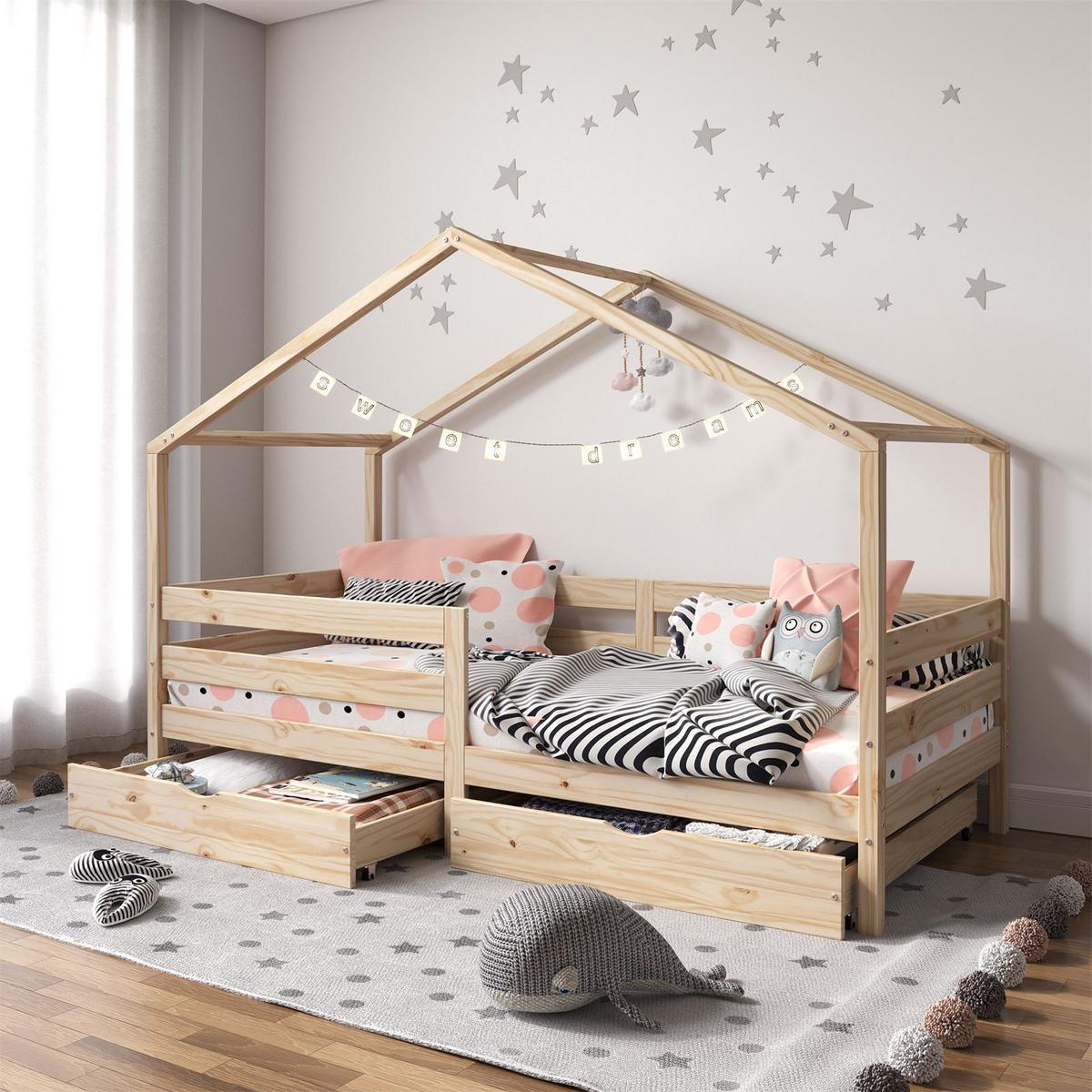 HAUSBETT ENA 90X200 CM - Naturfarben, Holz (96/148/206cm) - IDIMEX