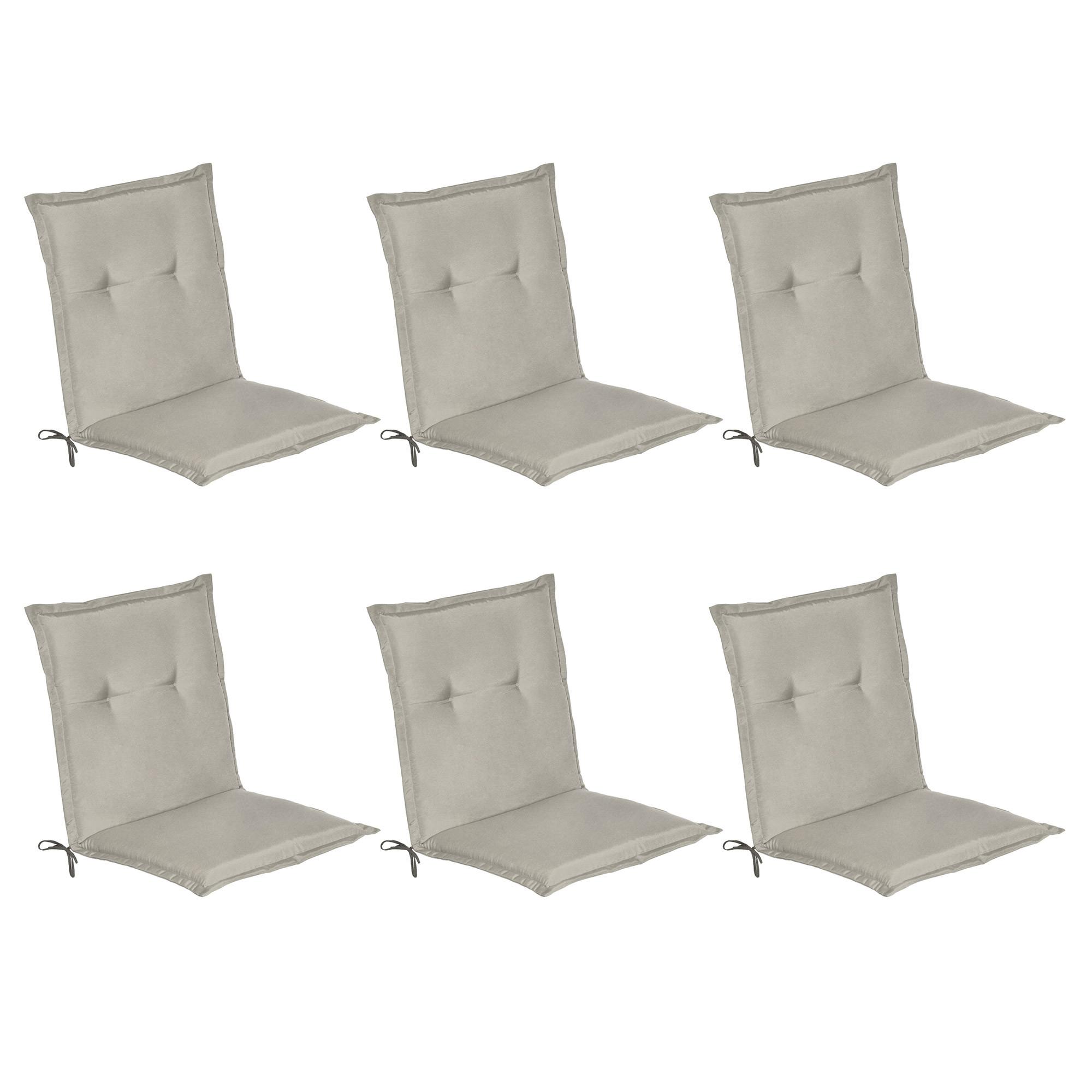 NIEDERLEHNERAUFLAGE Loft NL 100/50/6cm Hellgrau 6tlg - Hellgrau, Textil (50/6/100cm) - Beautissu 
