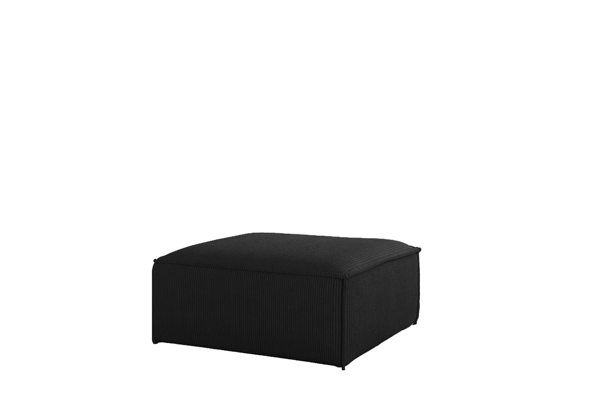 POLSTERHOCKER Celes Premium 85x85cm - Schwarz, Holzwerkstoff/Textil (85/40/85cm) - Fun Möbel