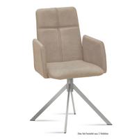 ARMLEHNSTUHL (2er-Set) Dorisa 52x92x60 Edelstahl/Natur - Edelstahlfarben/Naturfarben, Kunststoff (60/92/52cm) - 58aufmkessel