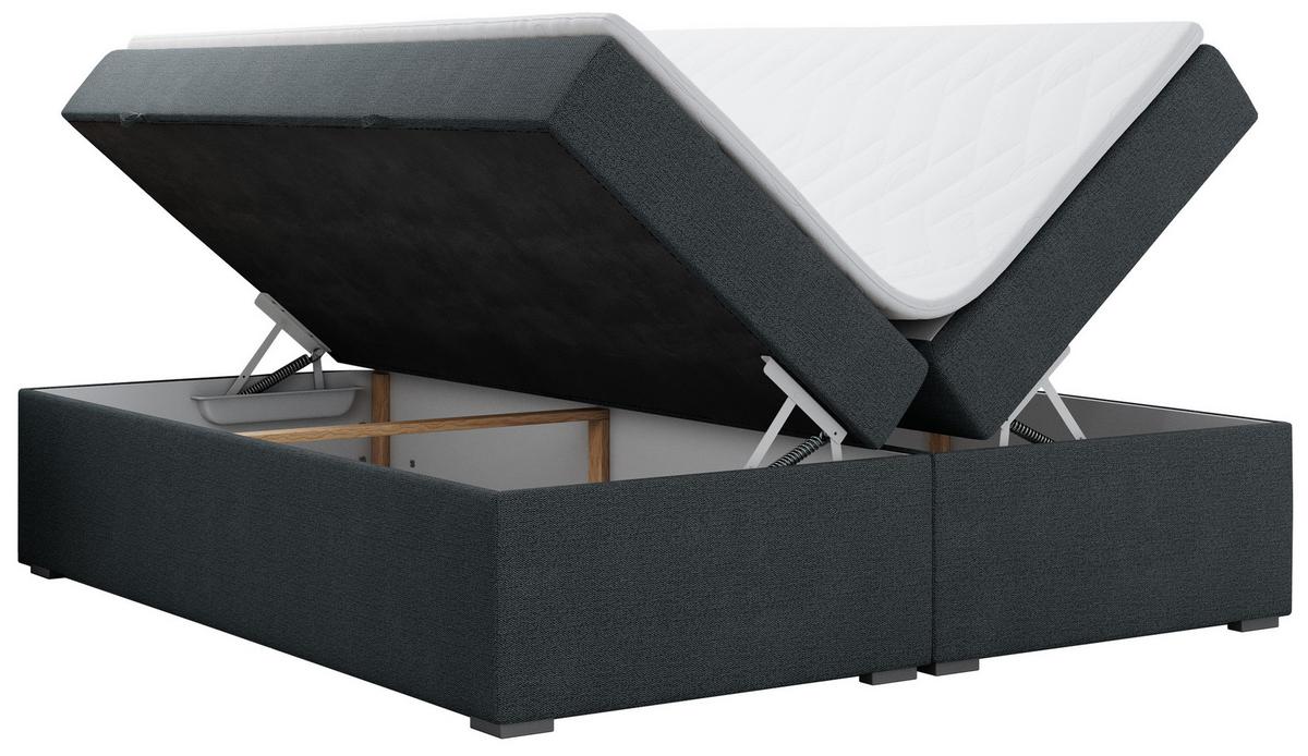 BOXBETT BESS 140/200 Dunkelgrau Struktur - H4 - Dunkelgrau, Holz/Textil (140/200cm) - MKS