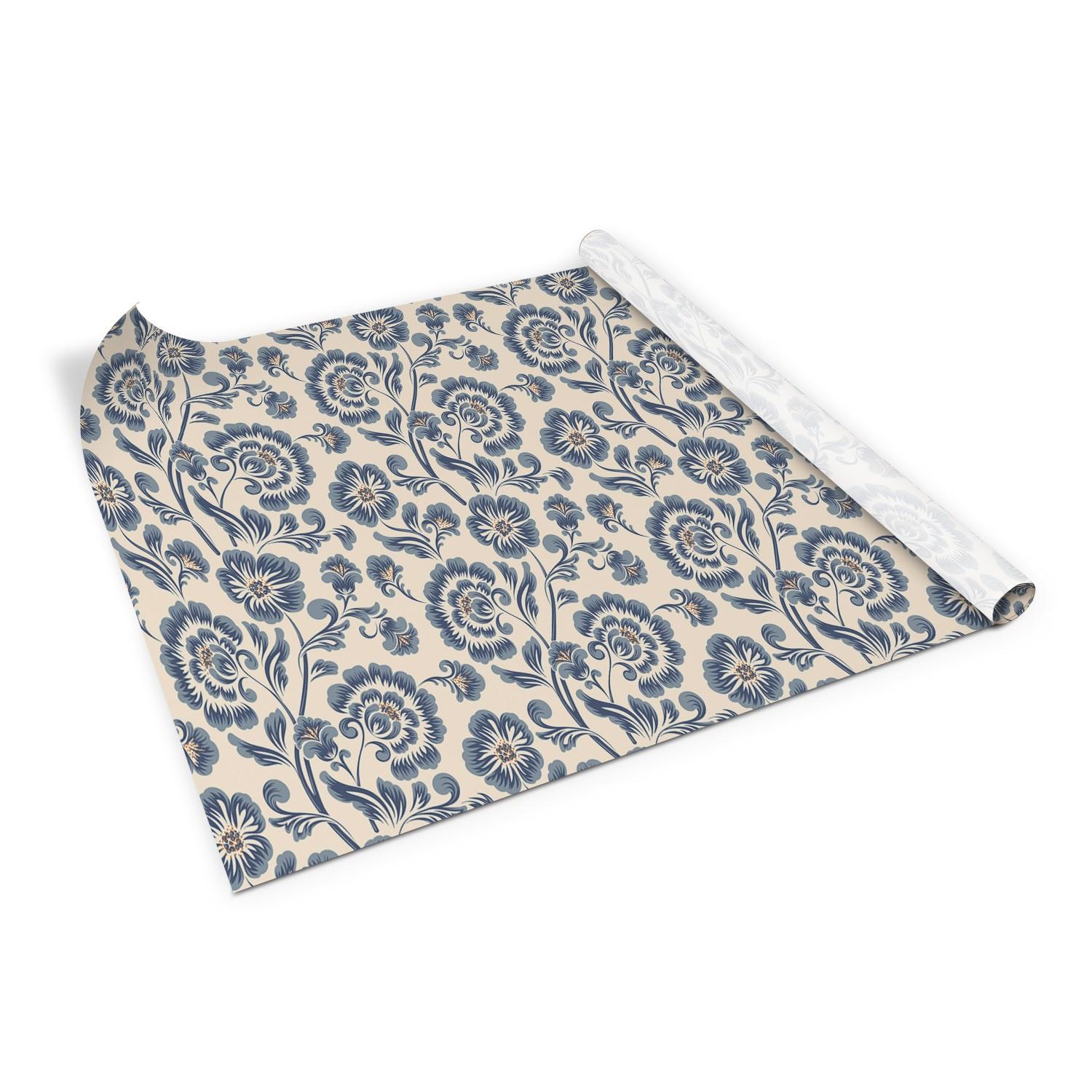 MÖBELAUFKLEBER 100x50 cm Klassische Blumen - Blau, Kunststoff (100/50/50cm) - TULUP