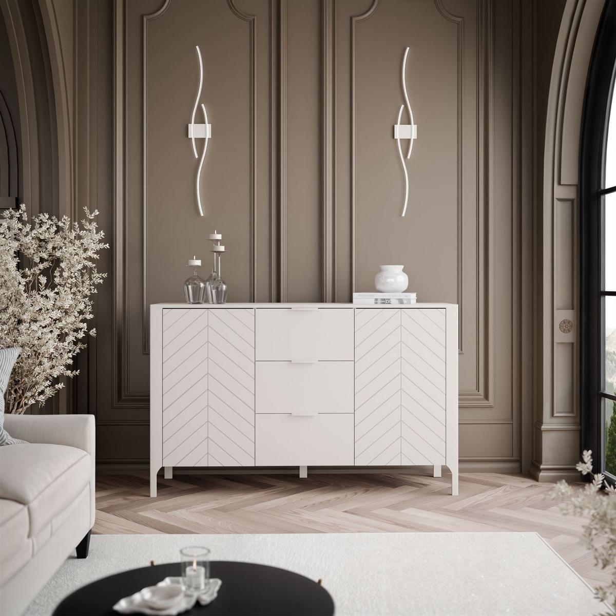 SIDEBOARD mit Schubladen LUMI, Kaschmir - Kaschmir, Holzwerkstoff (153/95/40cm) - Lookway