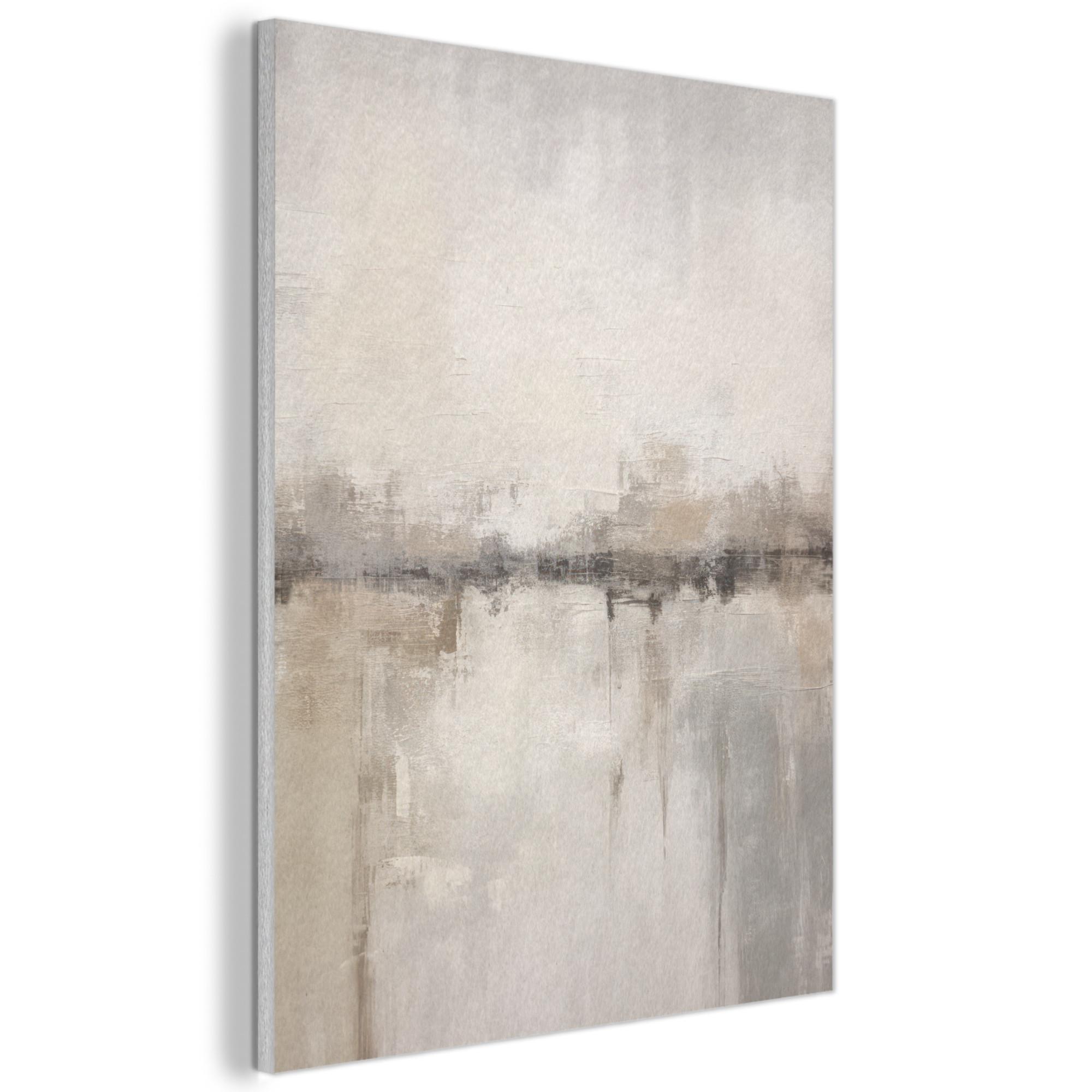 AKUSTIKBILD Moderne Kunst - Abstrakt - Beige Kunstdruck Schlafzimmer 50x70 cm - Beige, Kunststoff (50/70/0.9cm) - MuchoWow