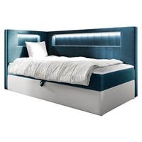 BOXBETT Gold Junior 3, Seite zum Öffnen des Bettkastens: Links - H3 - Türkis/Weiß, Holz (100/200cm) - MIRJAN24