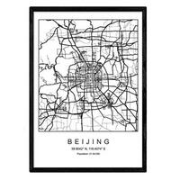 POSTER Peking Stadtkarte – Nordisch A3 Rahmenlos - Klar, Papier (29.7/5/42cm) - Nacnic