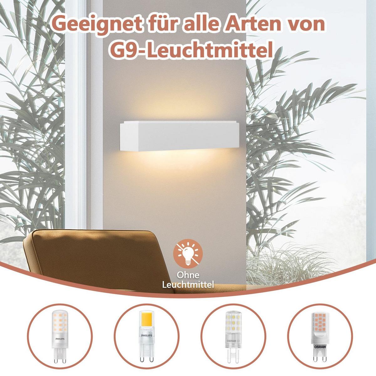 WANDLEUCHTE Seemoran 35.5/7.5/8.5 cm - Weiß, Metall (7.5/8.5/35.5cm) - ZMH