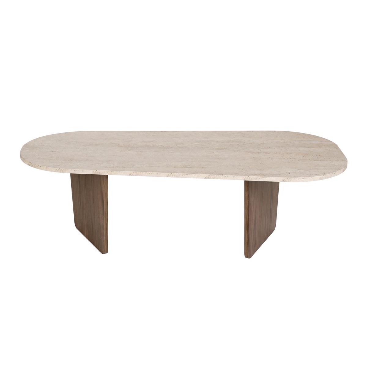 COUCHTISCH mit abgerundeter Tischplatte L130 cm 65/130/40 cm - Eichefarben, Holzwerkstoff (70/65/40cm) - Calicosy