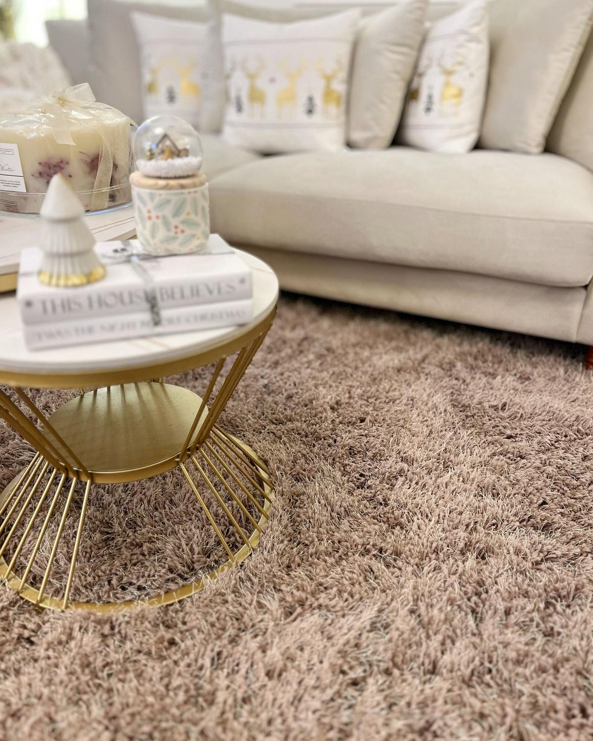 SHAGGY-TEPPICH Cide 200/140 cm - Beige, Kunststoff (140/200cm) - Beliani