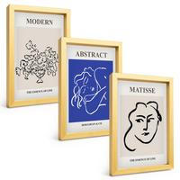 BILDER SET 3er Set - 20x30 cm Goldrahmen - Matisses moderne Plakate - Goldfarben, Kunststoff (20/30cm) - TULUP