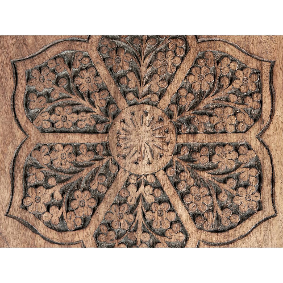 BEISTELLTISCH 2er-Set Mangoholz dunkelbraun rund Turua - Dunkelbraun, Holz (38/36/38cm) - Beliani