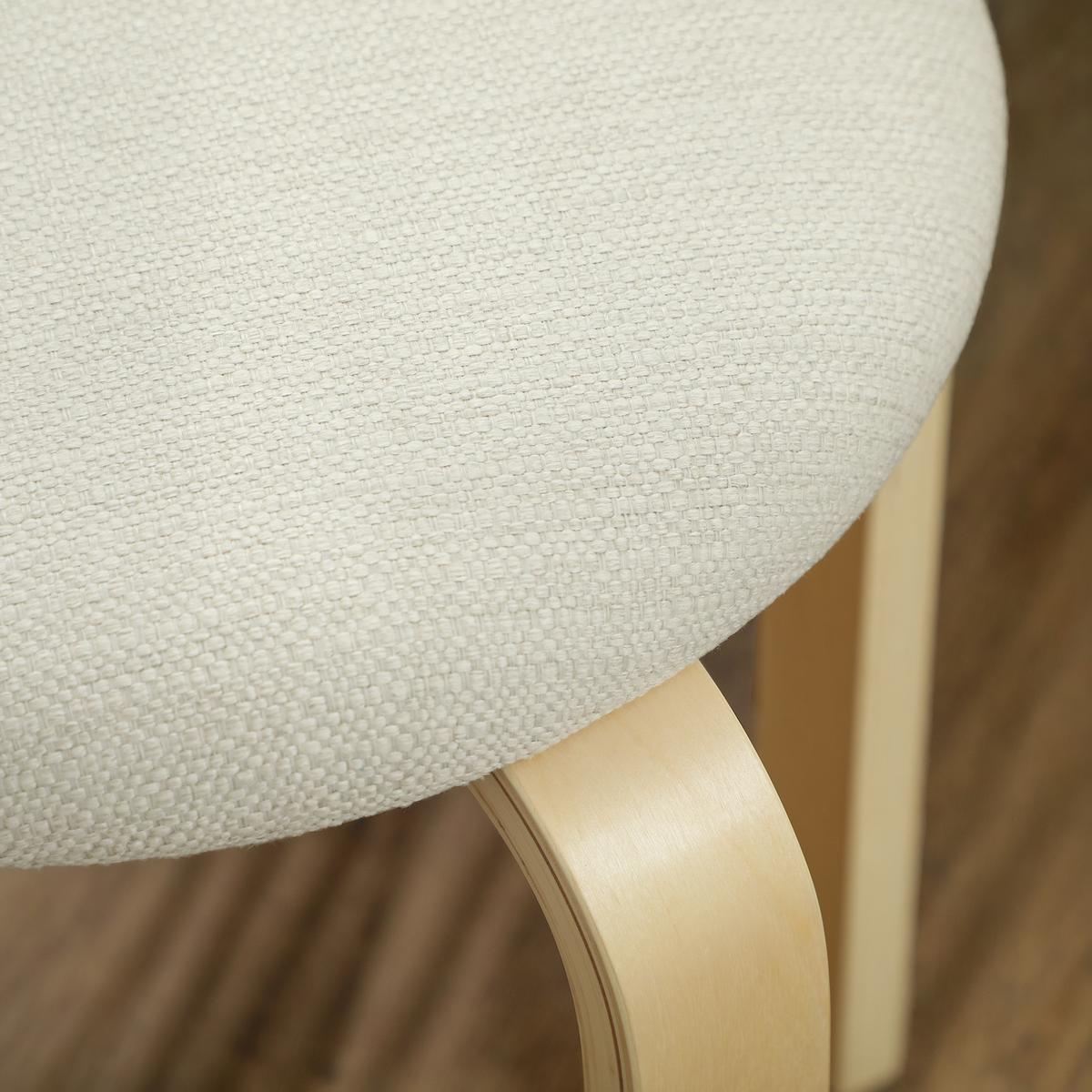 4ER Set Esszimmerhocker Stapelhocker Hocker mit Leinenoptik für Wohnzimmer Creme - Weiß, Holzwerkstoff (40/45/40cm) - HOMCOM
