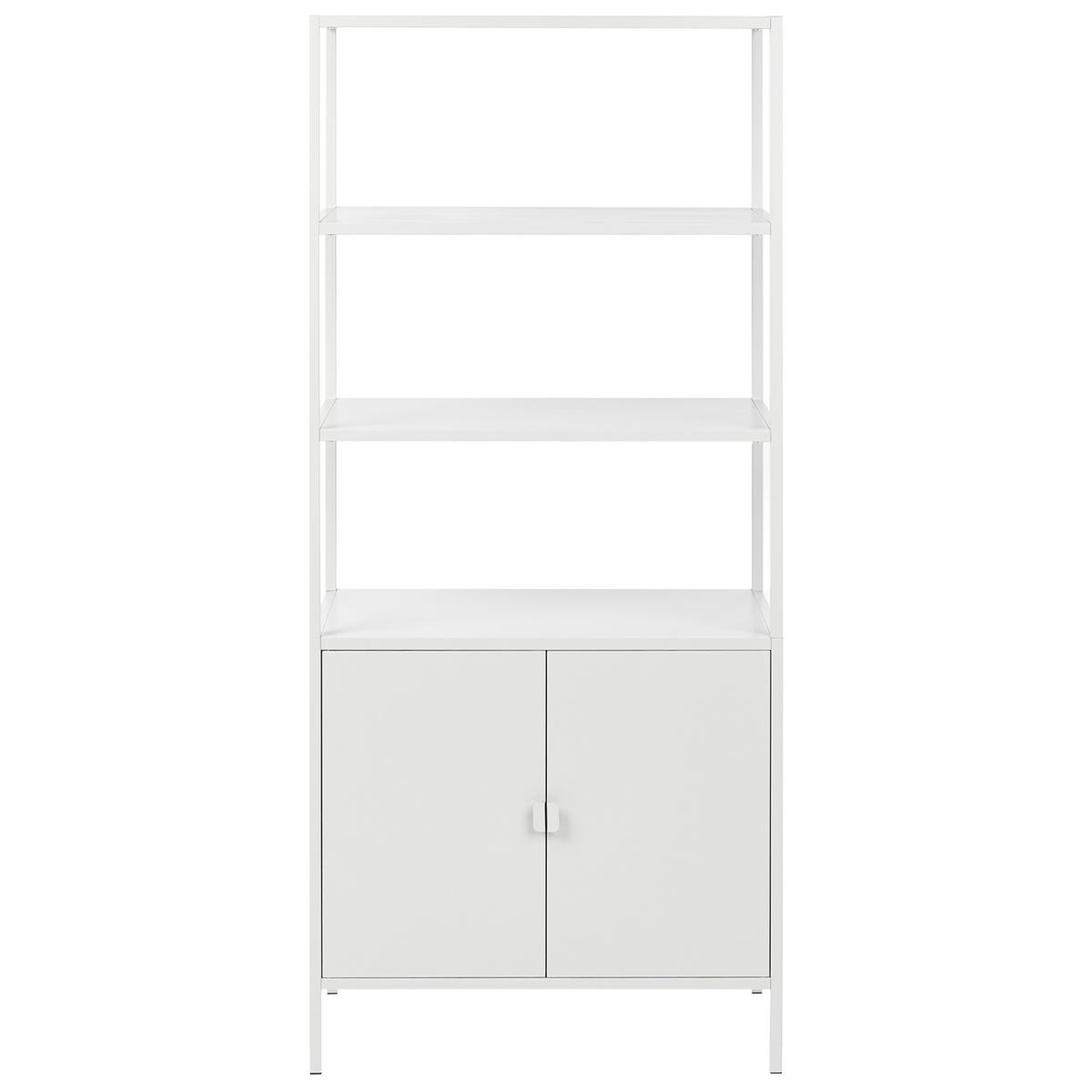 BÜROSCHRANK Metall Hellgrau Kauri - Hellgrau/Grau, Metall (80/180/40cm) - Beliani
