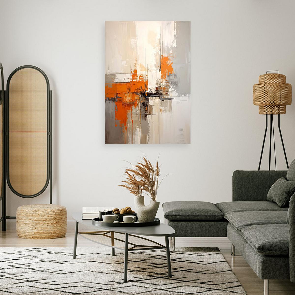 LEINWANDBILD, Orangefarbene Abstrakt - Orange, Textil (20/30cm) - Feeby