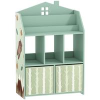 KINDER-BÜCHERREGAL MDF Vliesstoff Grün - Grün, Holzwerkstoff (30/91.5/62.5cm) - AIYAPLAY