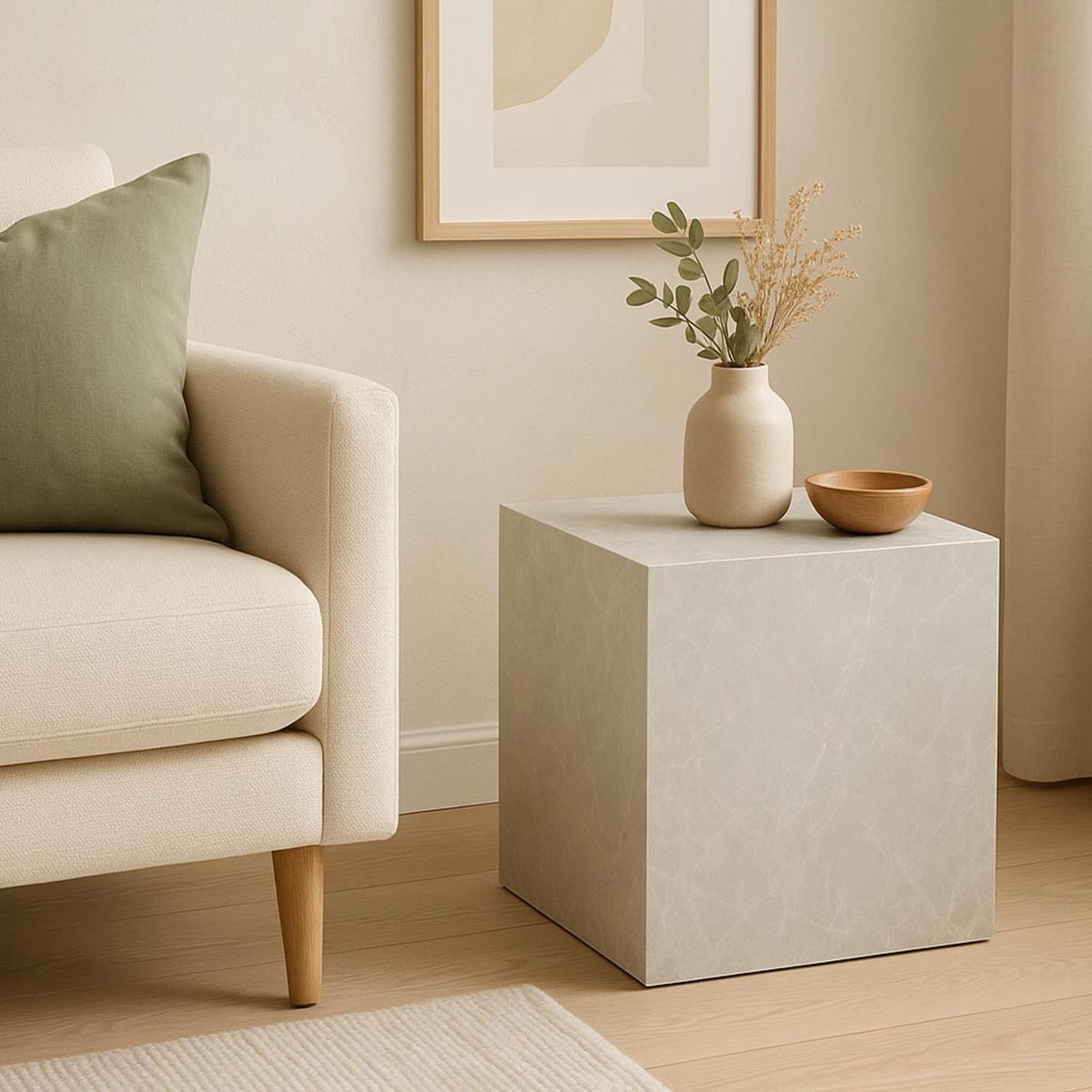 BEISTELLTISCH Ellelu - Taupe, Holzwerkstoff (40/40/45cm) - [en.casa]