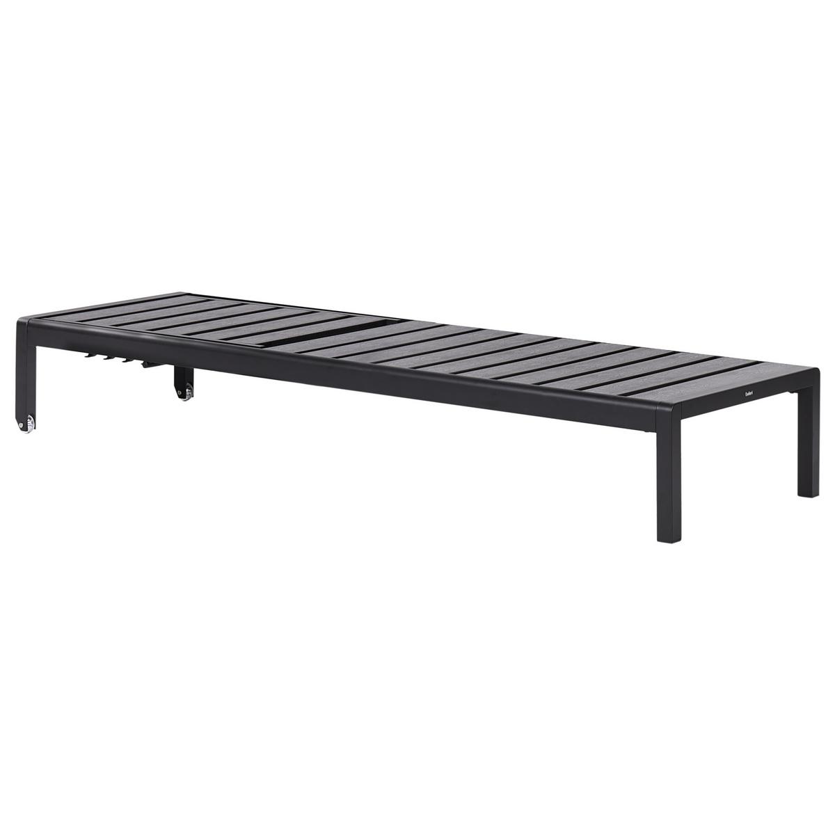 GARTENLIEGE Schwarz Nardo - Schwarz, Kunststoff (64/29/198cm) - Beliani